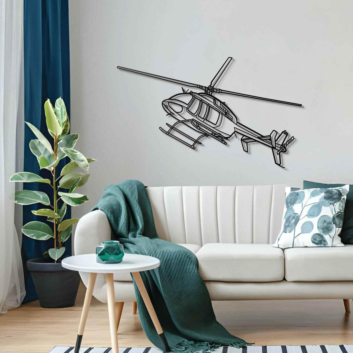 407GX Angle Metal Aircraft Wall Art - NCP0004 Metal Aircraft Wall Art by Navigate Craft