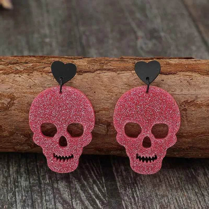 Acrylic Skeleton & Heart Earrings - GiFTiFY