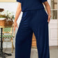 Plus Size Drawstring Waist Short Sleeve Jumpsuit - GiFTiFY