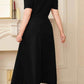 Plus Size Square Neck Puff Sleeve Midi Dress - GiFTiFY