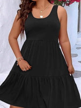 Plus Size Tiered Scoop Neck Tank Dress - GiFTiFY