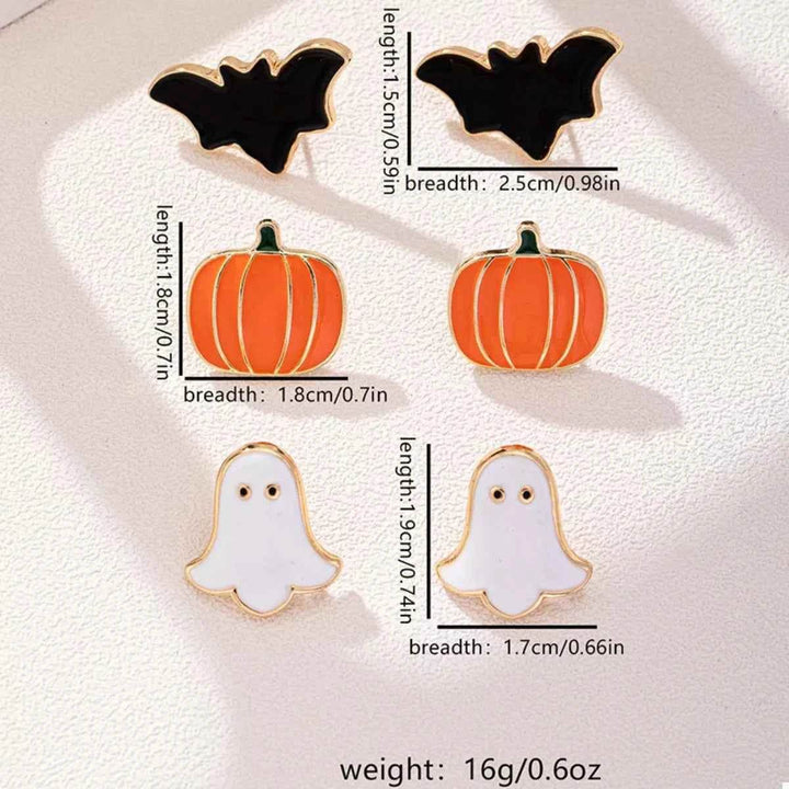 3-Pair Halloween Stud Earrings - GiFTiFY