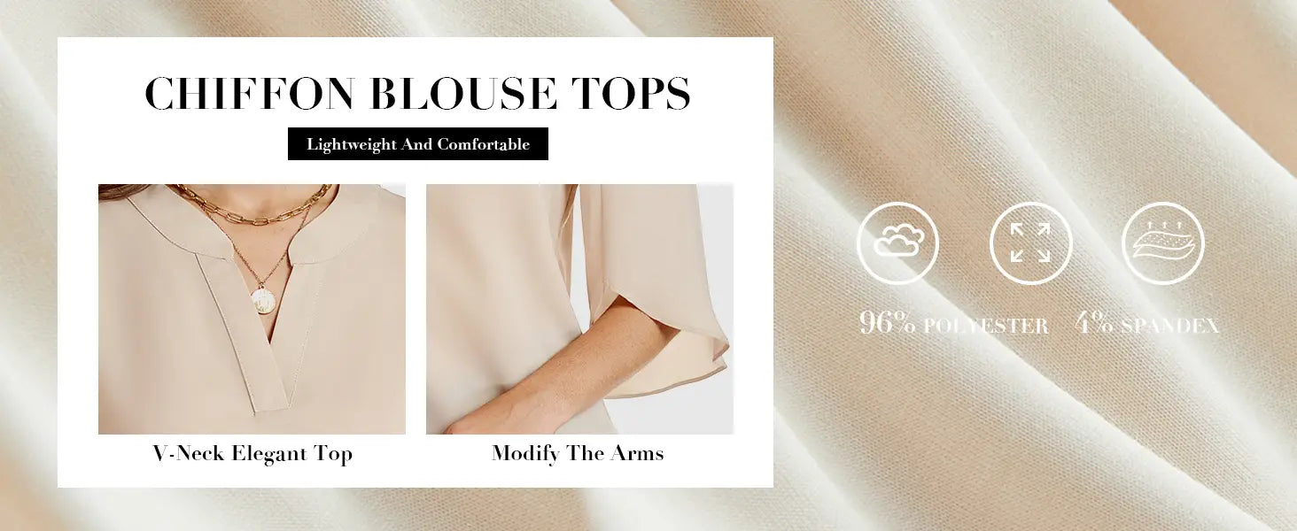 Women’s Summer Tops Short Sleeve Casual Shirts V Neck Chiffon Dressy Blouse Tops
