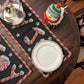 DaDa Bedding Set of 4-Pieces Peppermint Joy Holiday Tapestry Placemats 13” x 19” (12904)