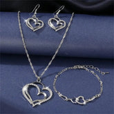 Romantic Double Heart Jewelry Set for Brides - GiFTiFY