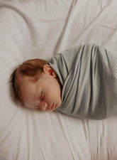 Seafoam Ribbed Stretch Swaddle - GiFTiFY