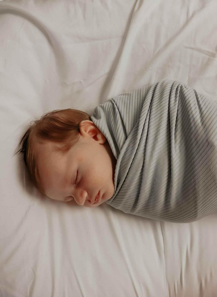 Seafoam Ribbed Stretch Swaddle - GiFTiFY