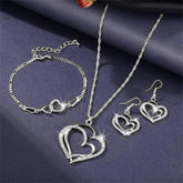 Romantic Double Heart Jewelry Set for Brides - GiFTiFY