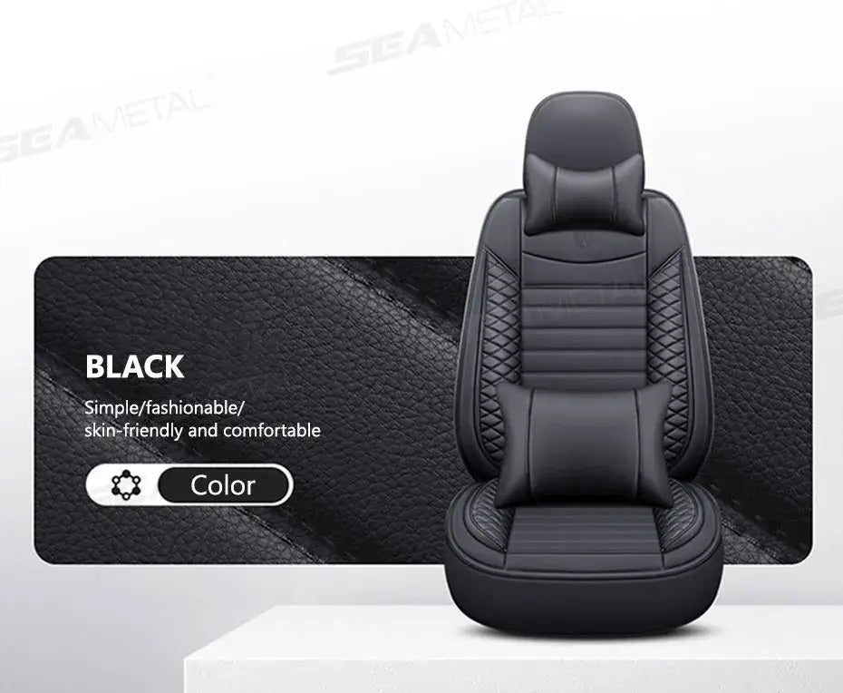 Black Leather Car Seat Covers Seametal Car Seat