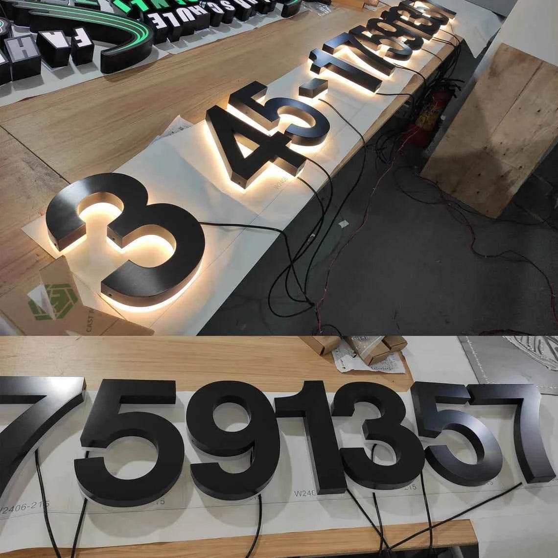 Custom House Numbers,LED Backlit Number Sign,Address Sign,Metal House Number Sign,Home Decor,Door Sign,Hotel Room Number Sign - GiFTiFY
