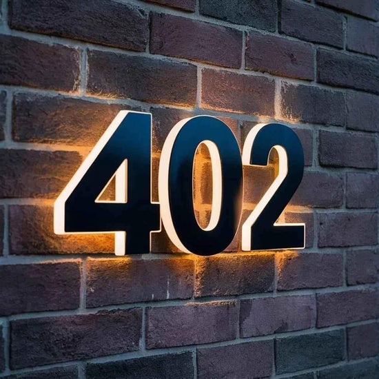 Custom House Numbers,LED Backlit Number Sign,Address Sign,Metal House Number Sign,Home Decor,Door Sign,Hotel Room Number Sign - GiFTiFY