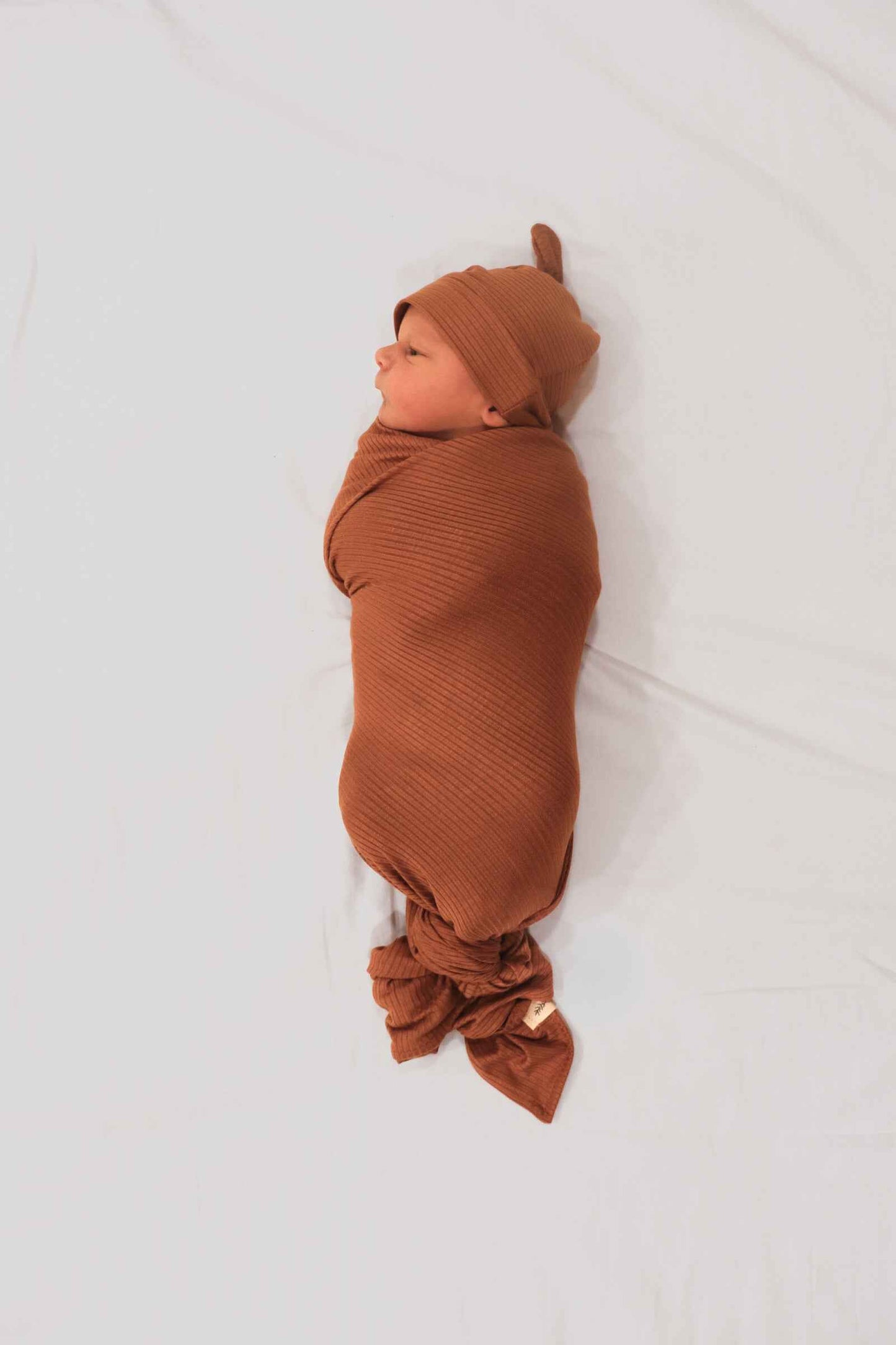 Cocoa Ribbed Stretch Swaddle