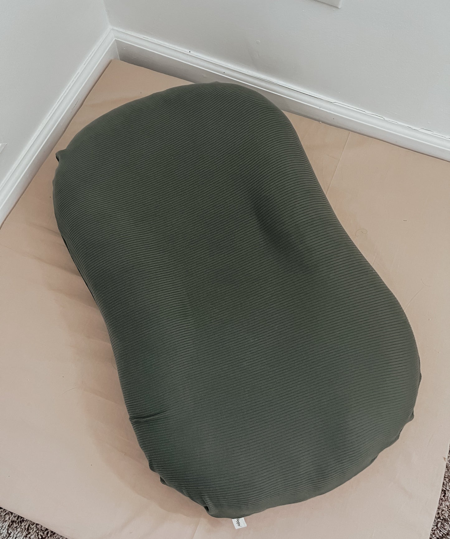 Moss Ribbed Baby Lounger Cover Little Mae & Co