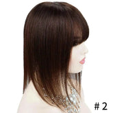 Doreen 13*13cm 8" 12" 16" Topper Hair with Bangs Real Remy Human Hair Toppers for Women With Thin Hair Silk Base with Hair Weft