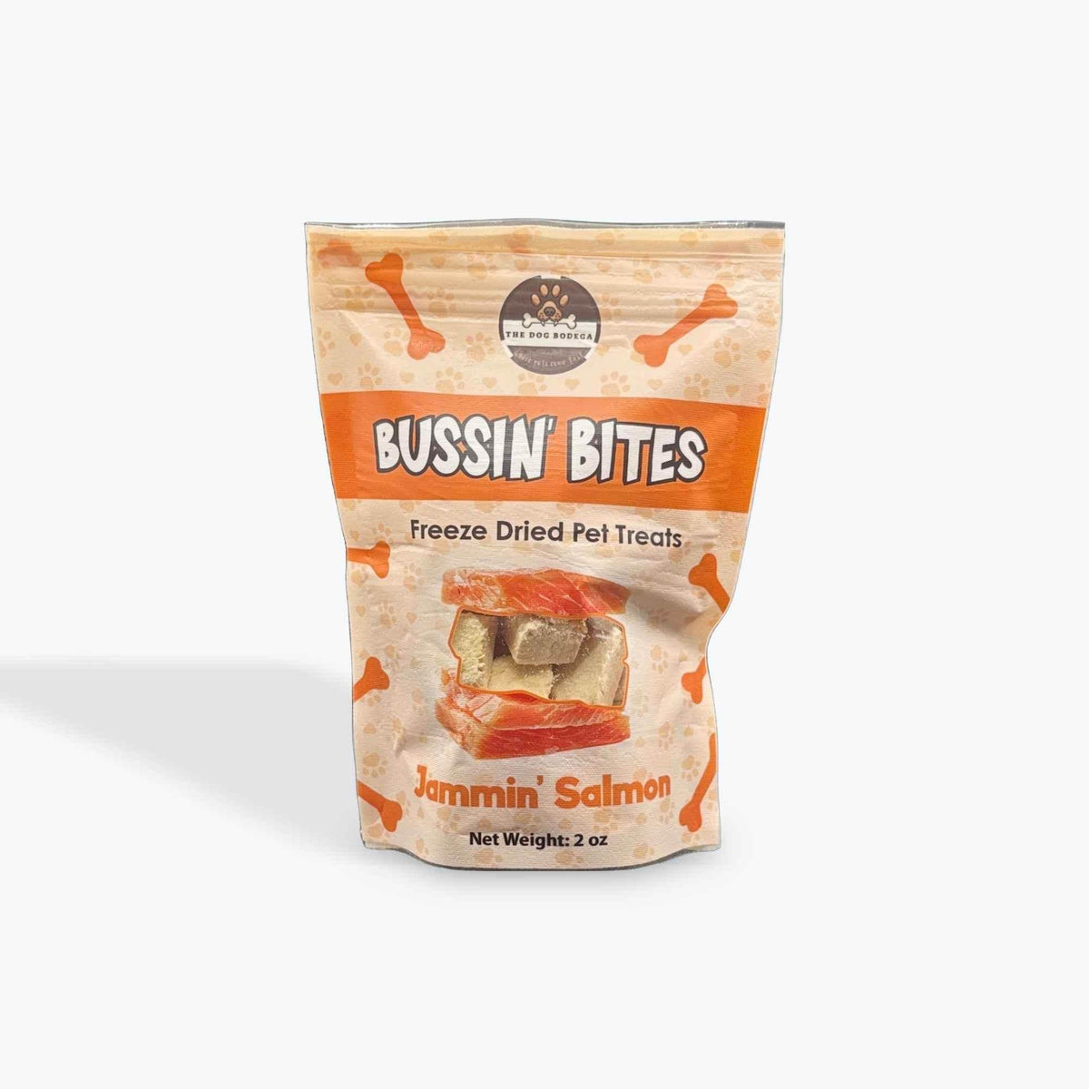 Human-Grade Freeze Dried Dog Treats/ Cat Treats |100% Salmon | Bussin’ Bites Jammin’ Salmon Dog Treats/ Cat Treats by The Dog Bodega