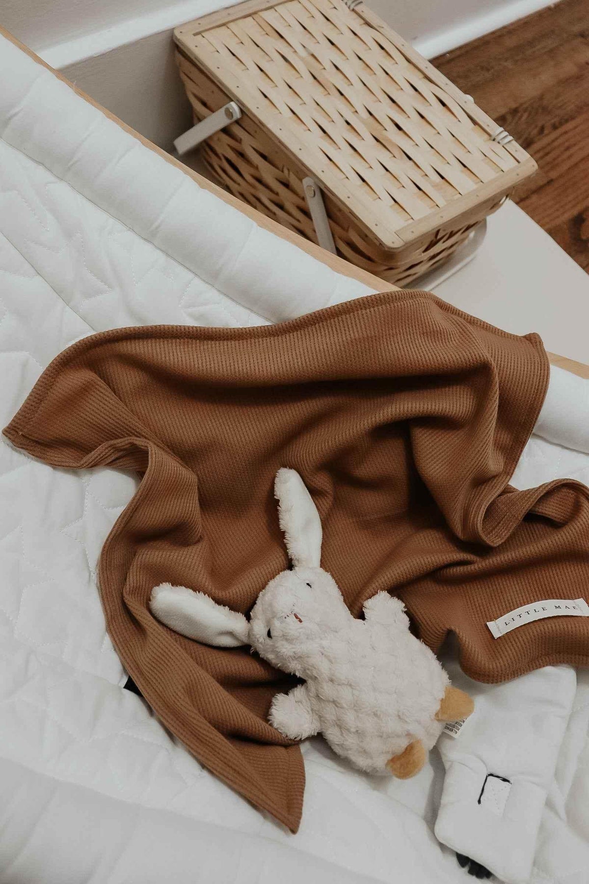 Caramel Waffle Knit Blanket by Little Mae & Co