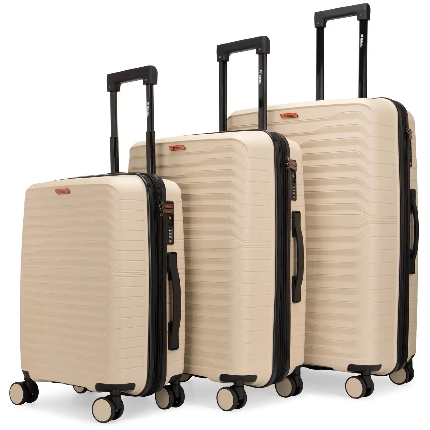 Excavator 3 Piece Expandable Tough Luggage Set Travellty