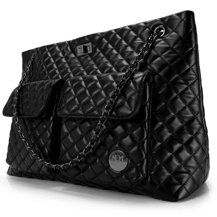 Diana Quilted Vegan Leather Weekender Tote Bag - GiFTiFY