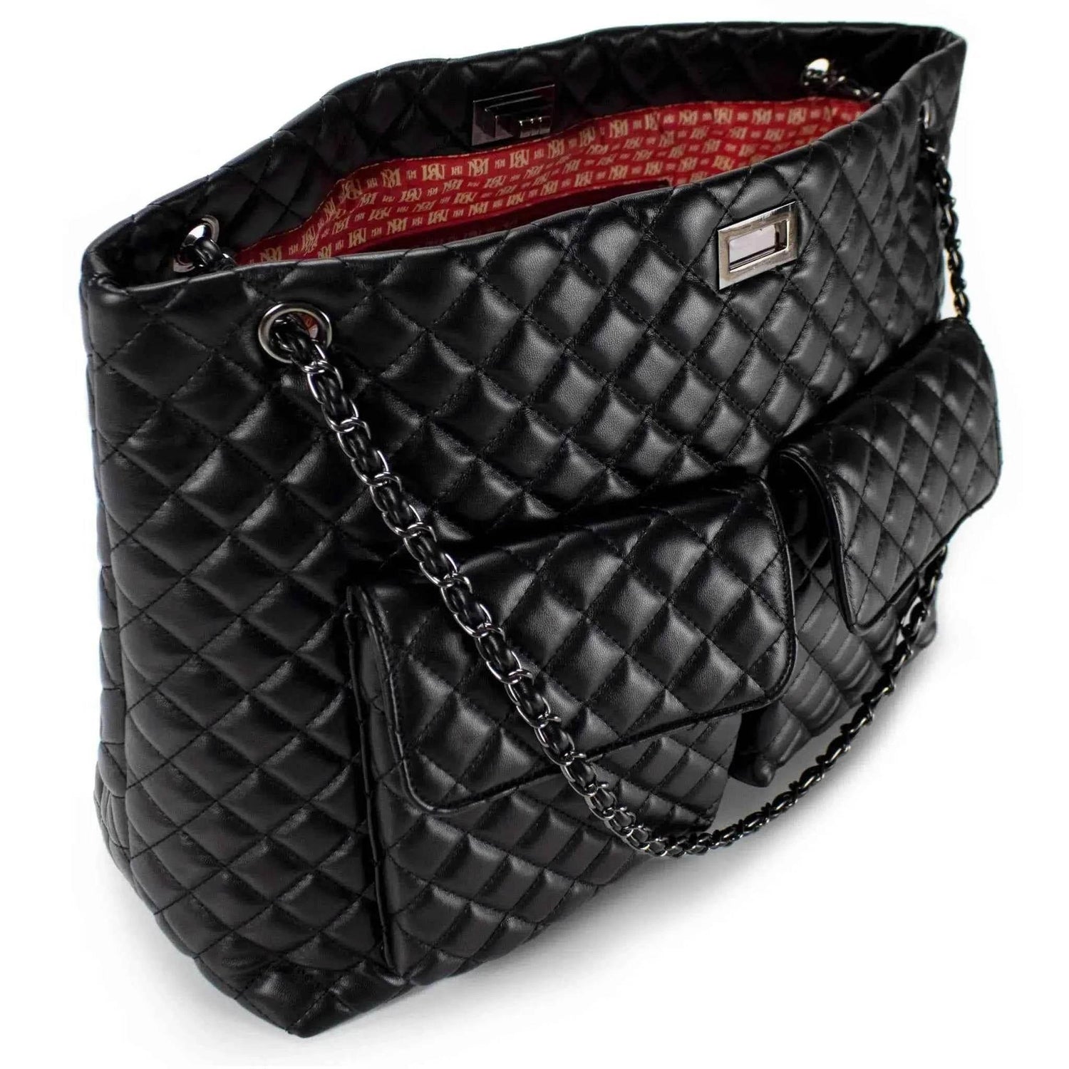 Diana Quilted Vegan Leather Weekender Tote Bag - GiFTiFY