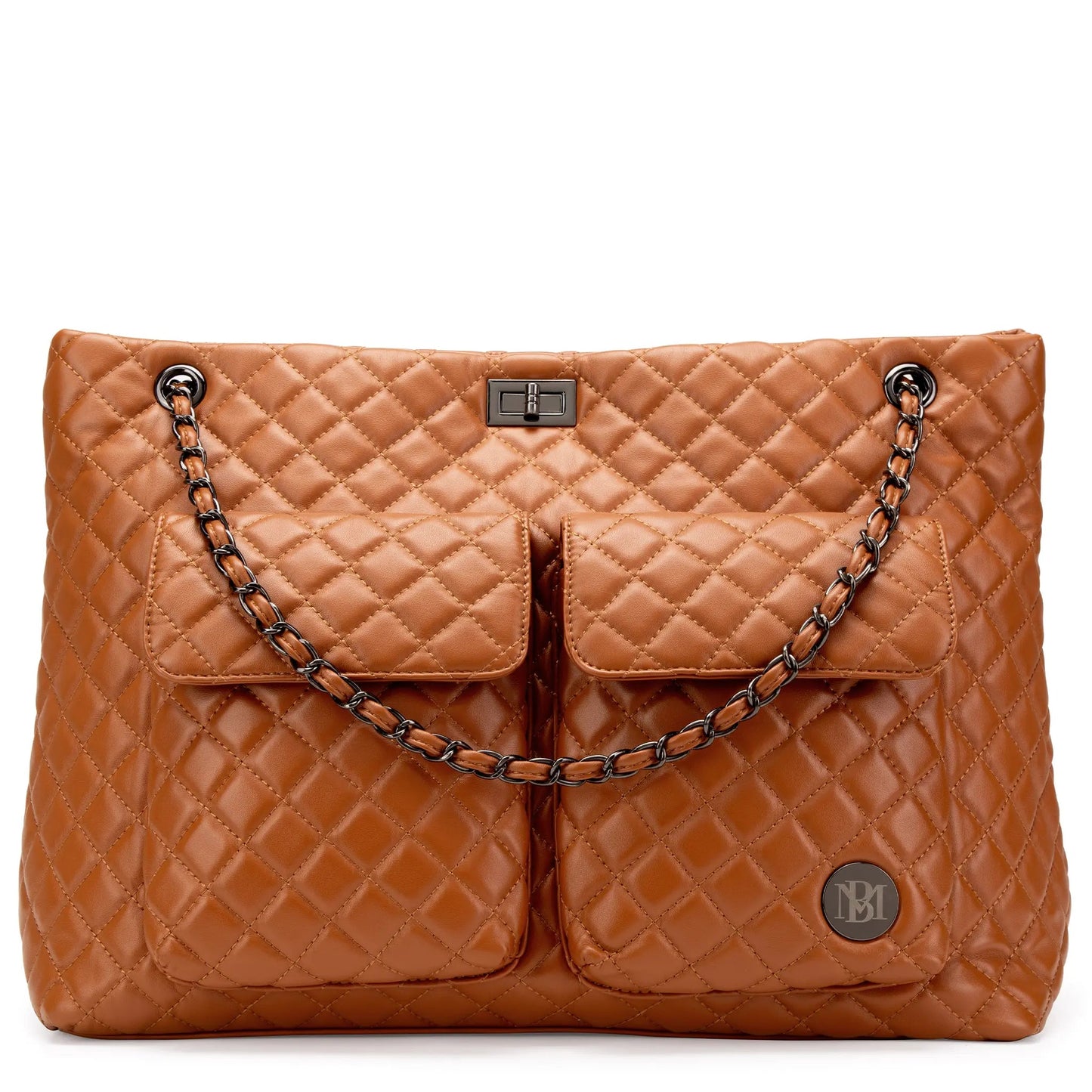 Diana Quilted Vegan Leather Weekender Tote Bag Travellty