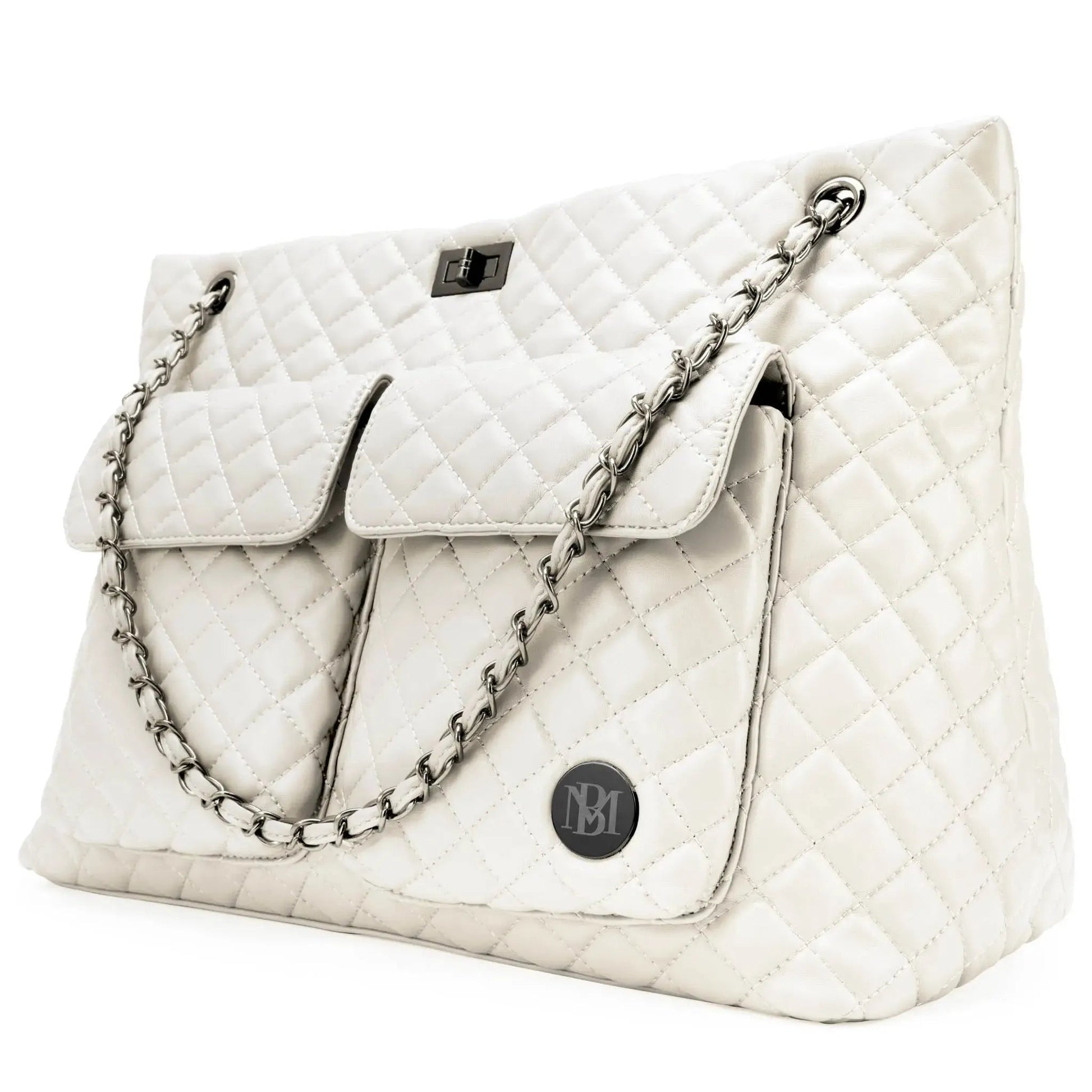 Diana Quilted Vegan Leather Weekender Tote Bag Travellty