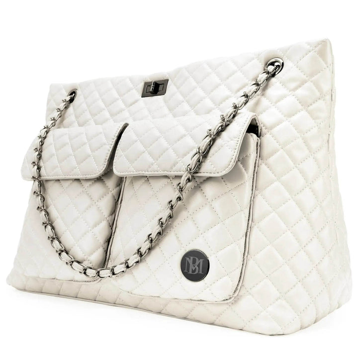Diana Quilted Vegan Leather Weekender Tote Bag - GiFTiFY