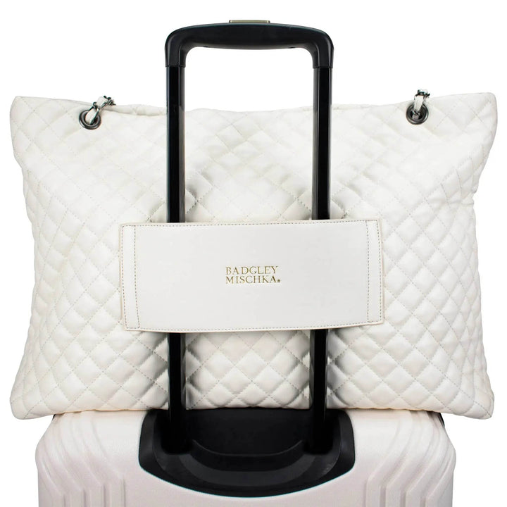 Diana Quilted Vegan Leather Weekender Tote Bag - GiFTiFY