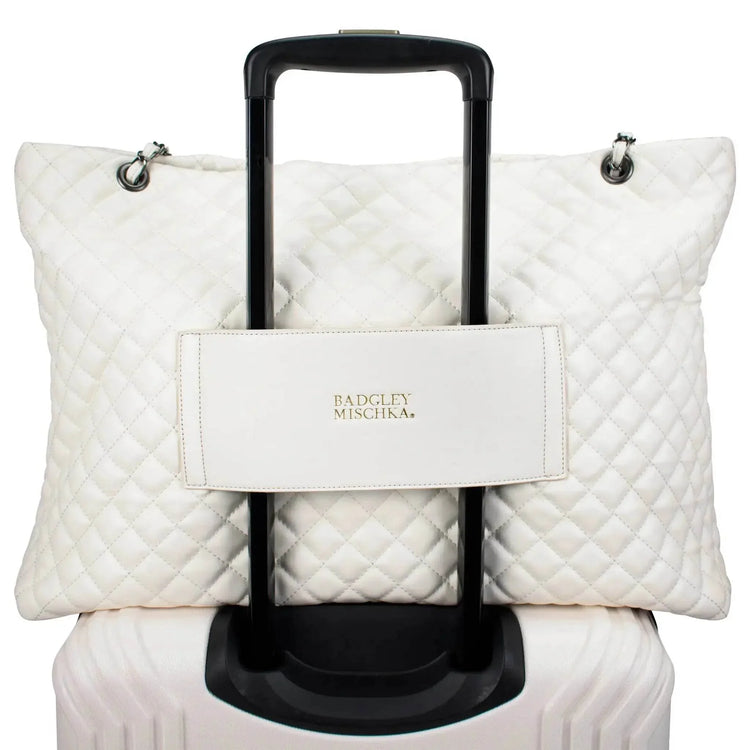 Diana Quilted Vegan Leather Weekender Tote Bag - GiFTiFY