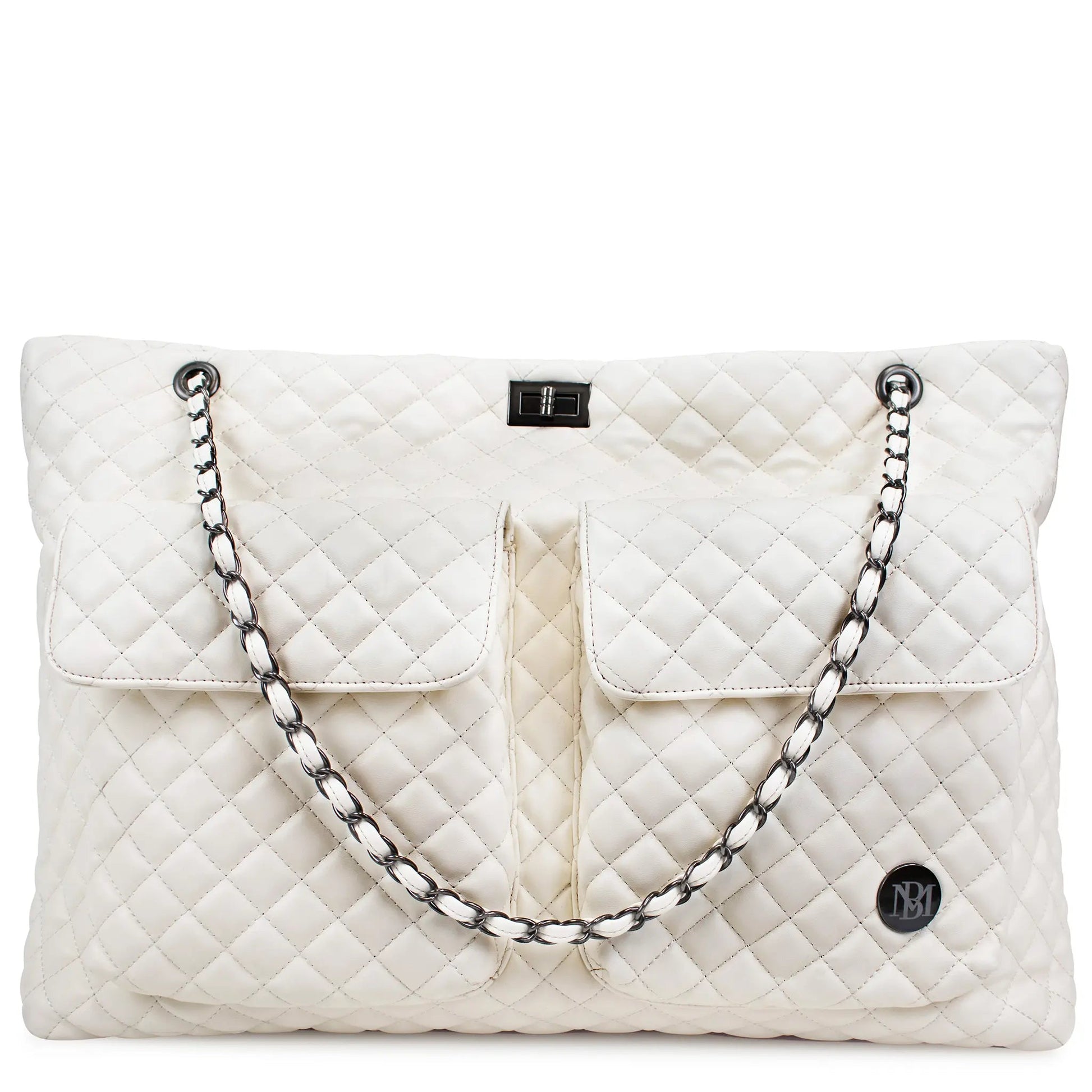 Diana Quilted Vegan Leather Weekender Tote Bag Travellty