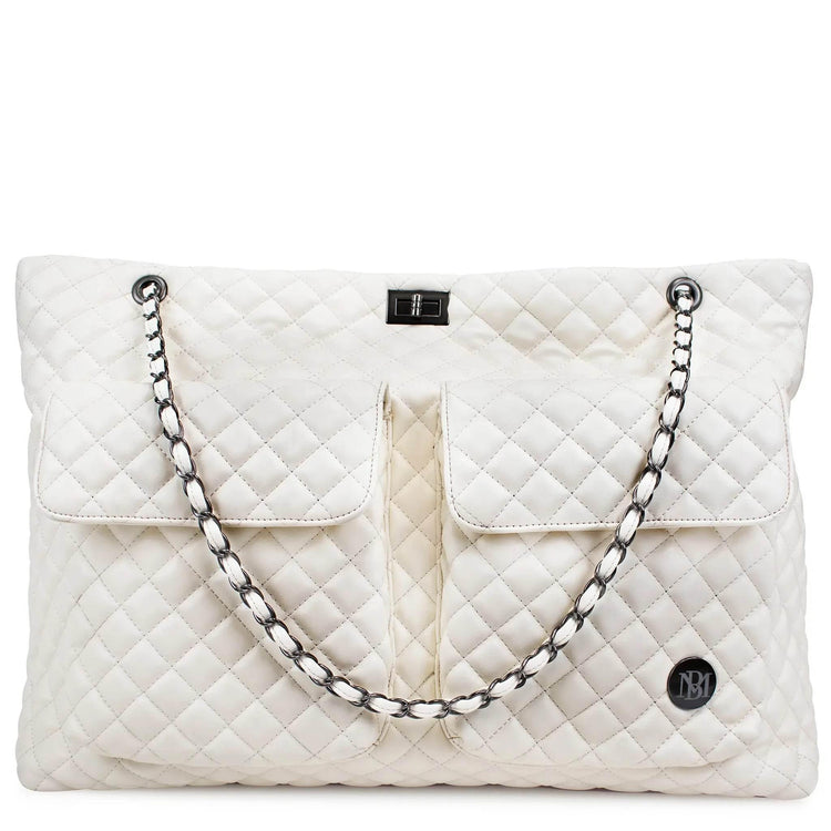 Diana Quilted Vegan Leather Weekender Tote Bag - GiFTiFY