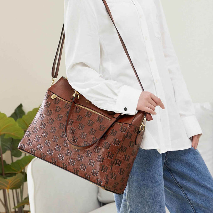 Madalyn Rustic Vegan Leather Weekender Tote Bag - GiFTiFY