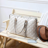 Diamond Quilted Vegan Leather Weekender Tote Bag - GiFTiFY