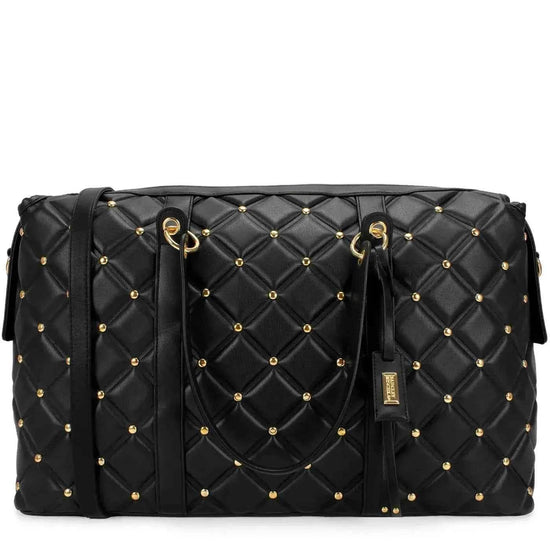 Diamond Quilted Vegan Leather Weekender Tote Bag - GiFTiFY