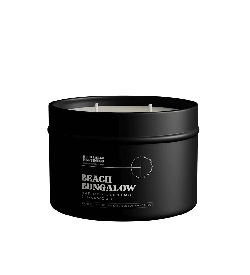 Beach Bungalow Candle Refill Candle Tin by Hidden Candles