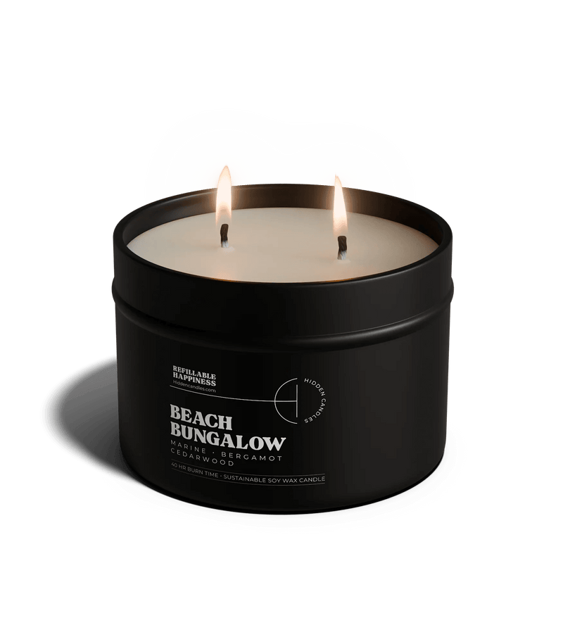 Beach Bungalow Candle Refill Candle Tin by Hidden Candles