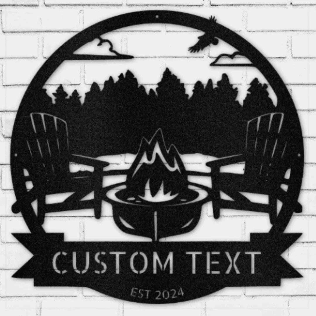 Lake Scene Metal Sign - Personalized Gifts - Custom Campfire and Camper Decor Sign - GiFTiFY