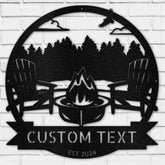 Lake Scene Metal Sign - Personalized Gifts - Custom Campfire and Camper Decor Sign - GiFTiFY