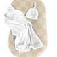 Butter Cream Checkered Baby Lounger Cover