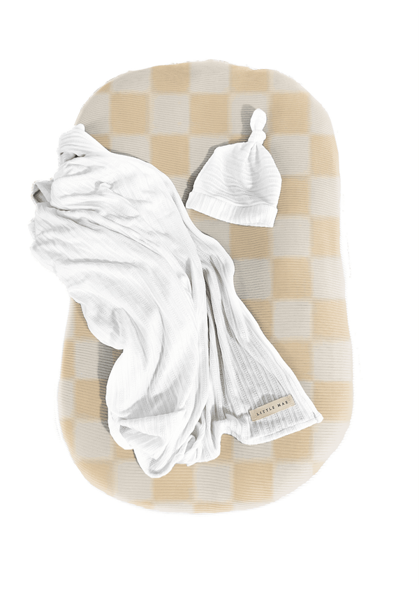 Butter Cream Checkered Baby Lounger Cover - GiFTiFY