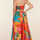 The Mara Tropical Print Halter Neck Maxi Dress