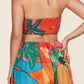 The Mara Tropical Print Halter Neck Maxi Dress