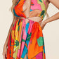 The Mara Tropical Print Halter Neck Maxi Dress