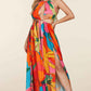The Mara Tropical Print Halter Neck Maxi Dress