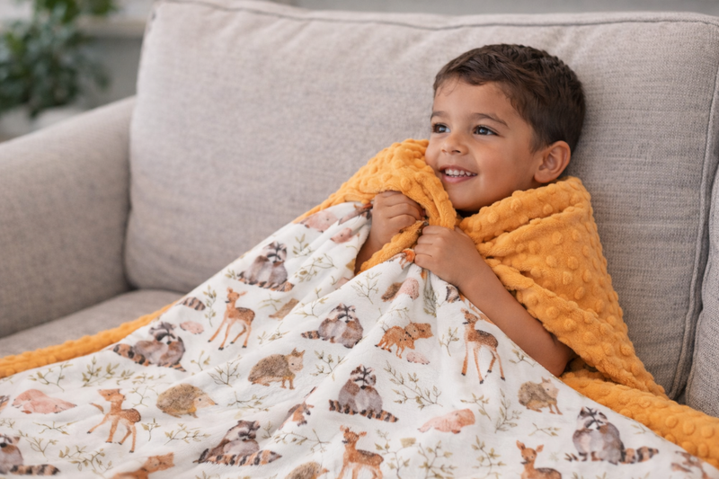 Forest Friends Minky Blanket by Growing Sprouts