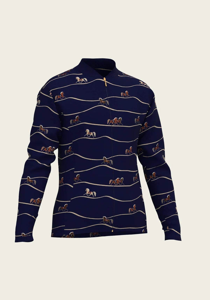 Navy Cheval Children's Long Sleeve Shirt - GiFTiFY