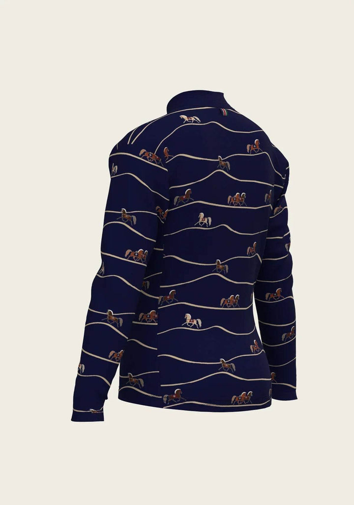 Navy Cheval Children's Long Sleeve Shirt - GiFTiFY