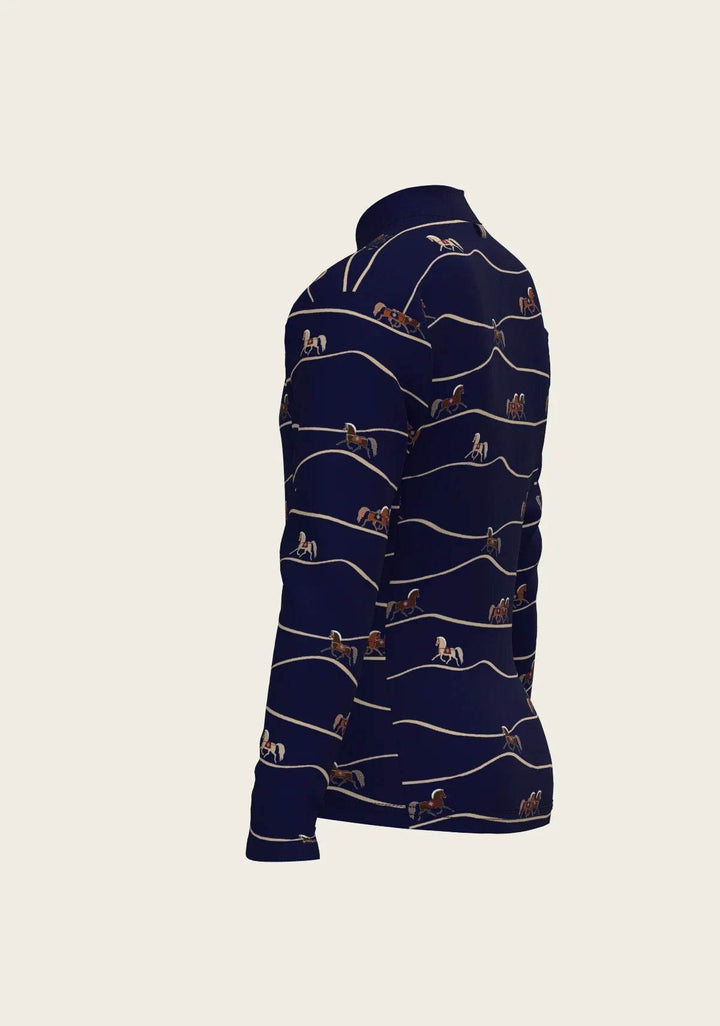 Navy Cheval Children's Long Sleeve Shirt - GiFTiFY