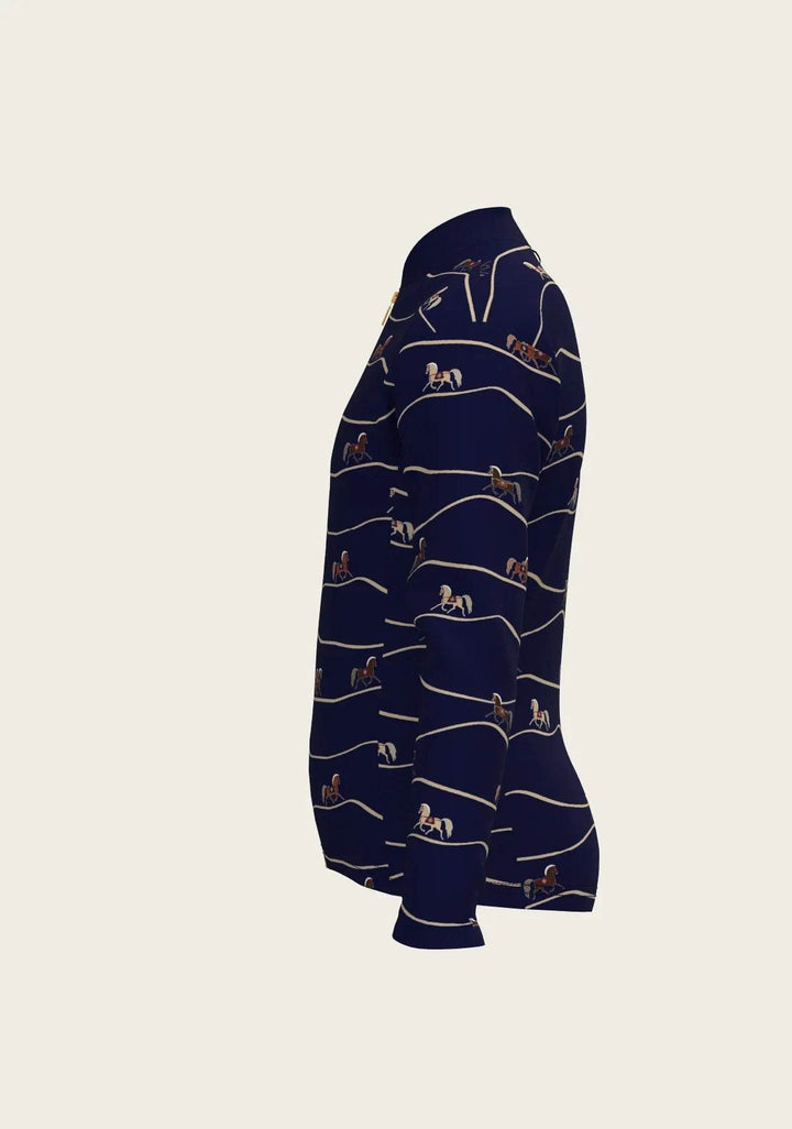 Navy Cheval Children's Long Sleeve Shirt - GiFTiFY