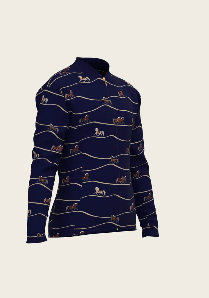 Navy Cheval Children's Long Sleeve Shirt - GiFTiFY