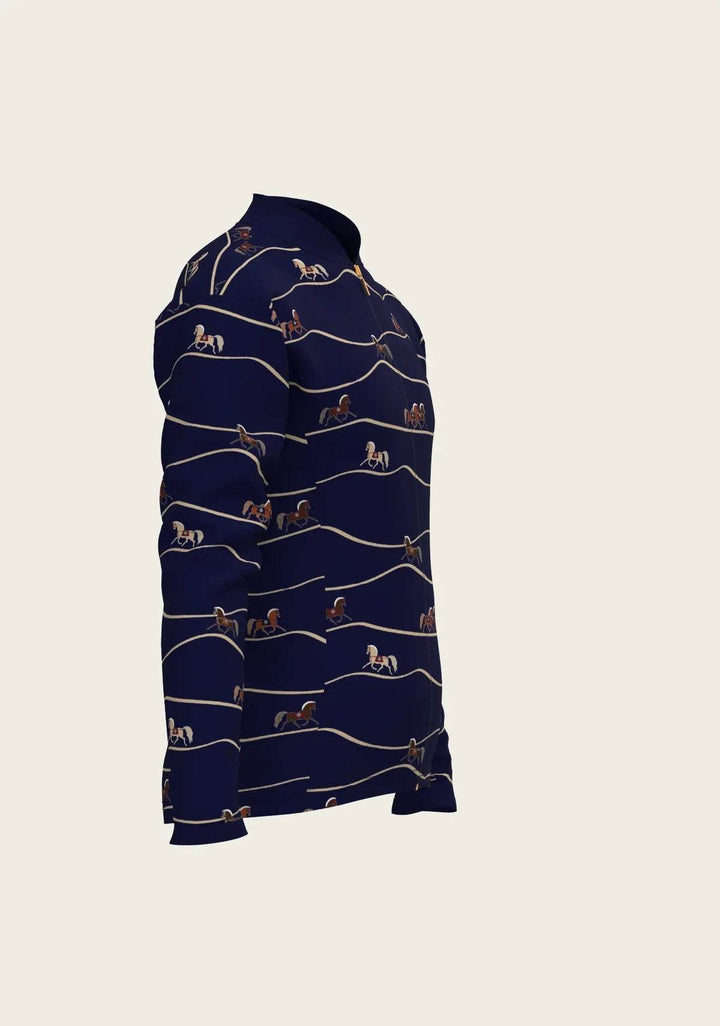 Navy Cheval Children's Long Sleeve Shirt - GiFTiFY